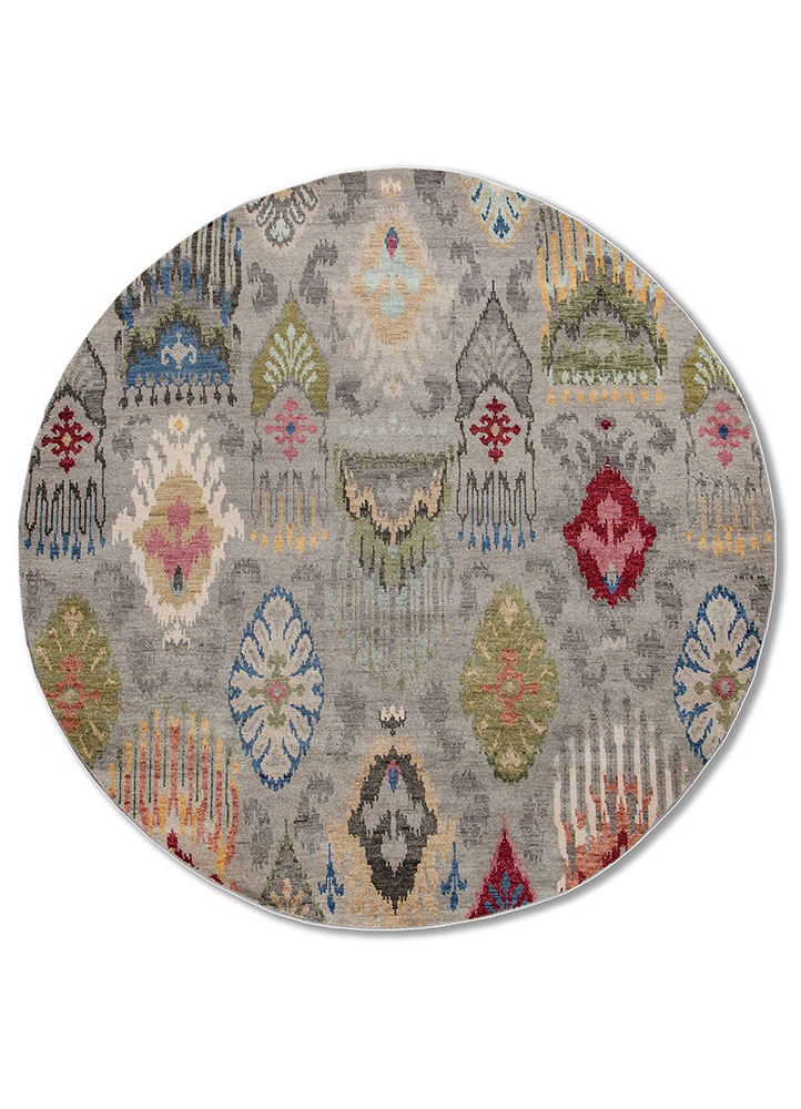 savana grey and black wool Hand Knotted Rug - HeadShot