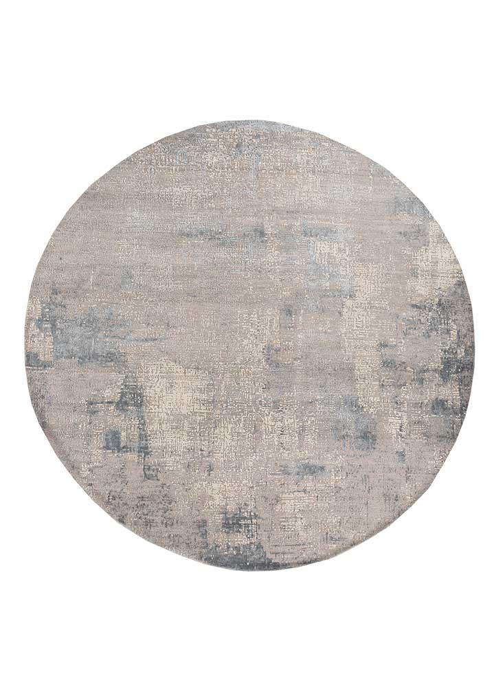  grey and black wool and bamboo silk Hand Knotted Rug