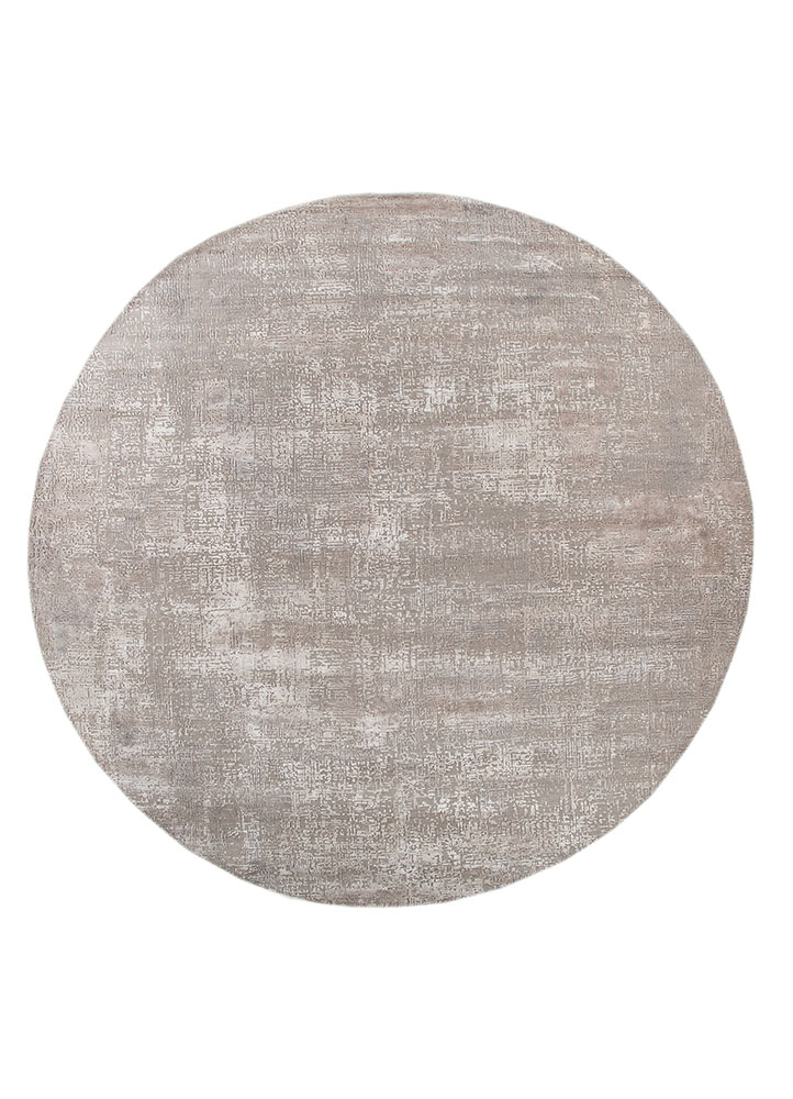 grey and black wool and bamboo silk Hand Knotted Rug