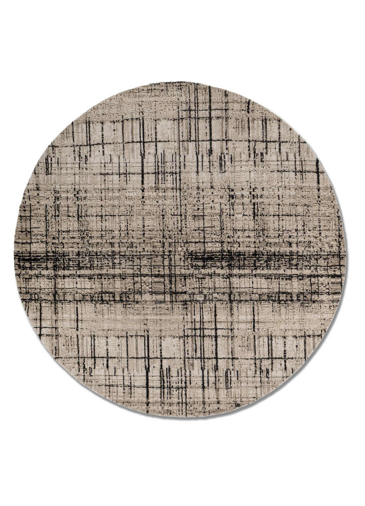  ivory wool and bamboo silk Hand Knotted Rug