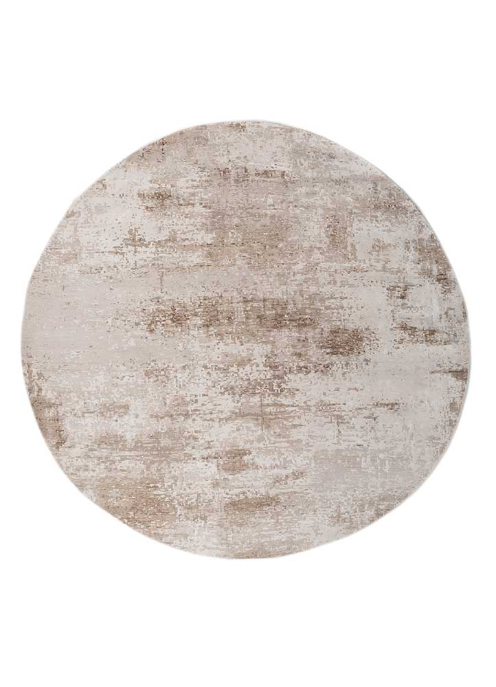  ivory wool and bamboo silk Hand Knotted Rug