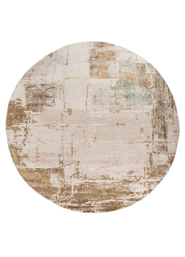 tattvam ivory wool and bamboo silk Hand Knotted Rug - HeadShot