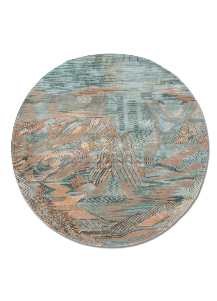  blue silk Hand Knotted Rug