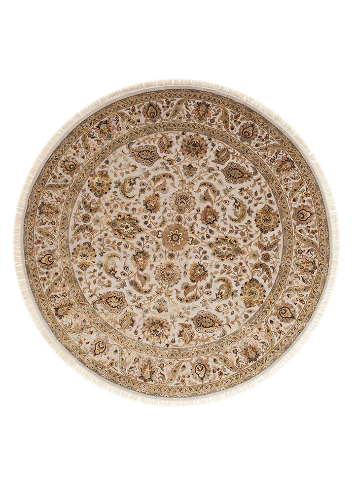 aurora ivory wool and silk Hand Knotted Rug - HeadShot aurora ivory wool and silk Hand Knotted Rug - HeadShot