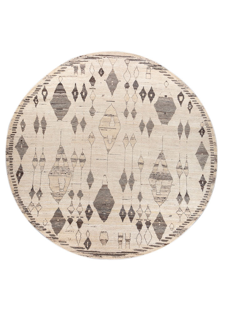  ivory afghan wool Hand Knotted Rug