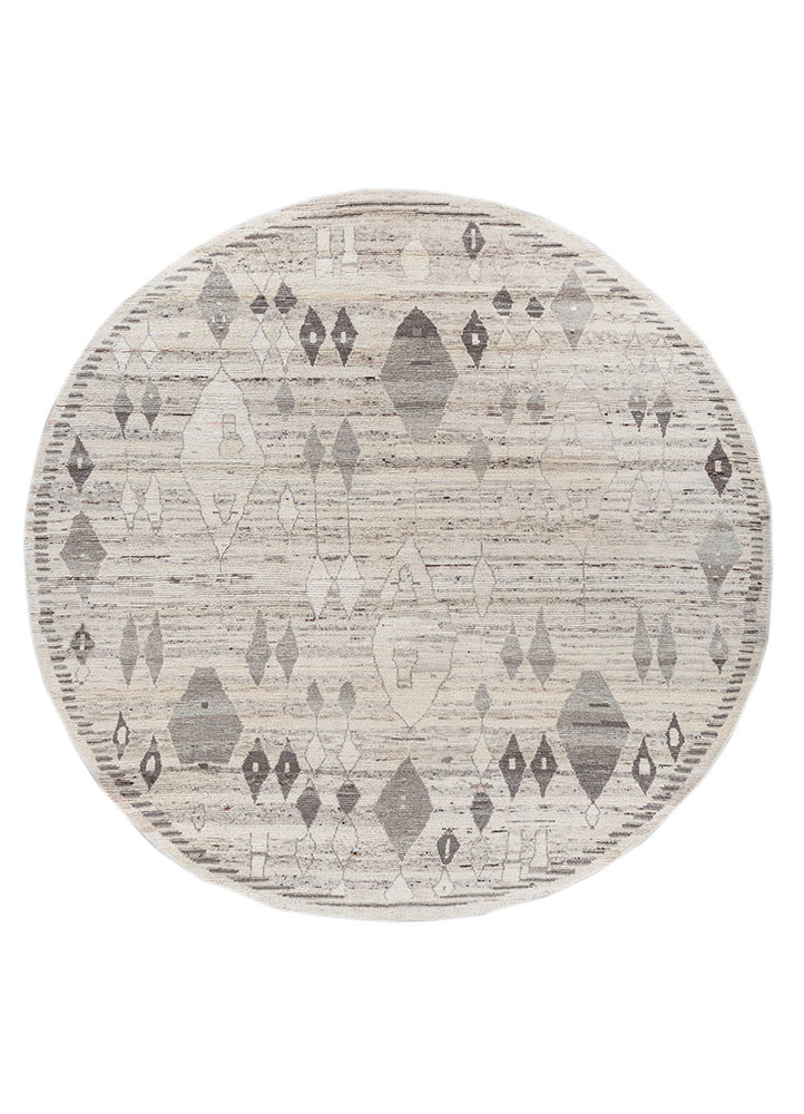  beige and brown afghan wool Hand Knotted Rug