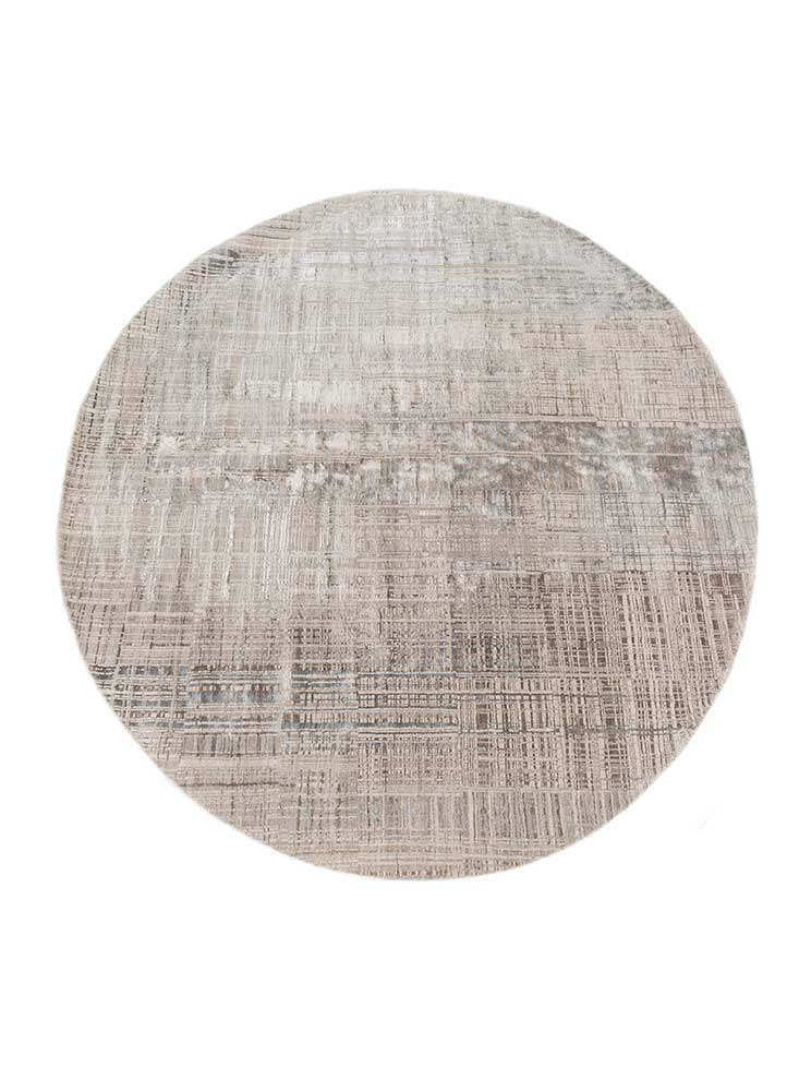 unstring by kavi grey and black wool and bamboo silk Hand Knotted Rug - HeadShot