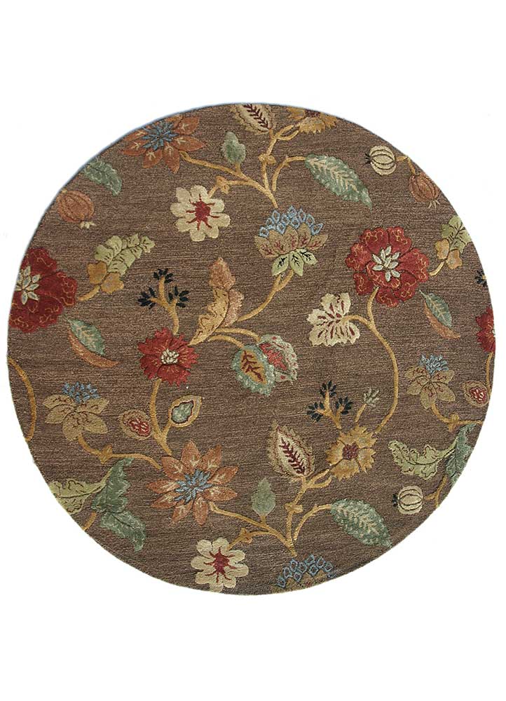 hacienda beige and brown wool and viscose Hand Tufted Rug - HeadShot