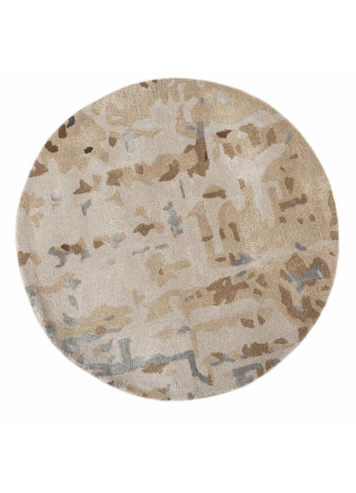  grey and black wool and viscose Hand Tufted Rug