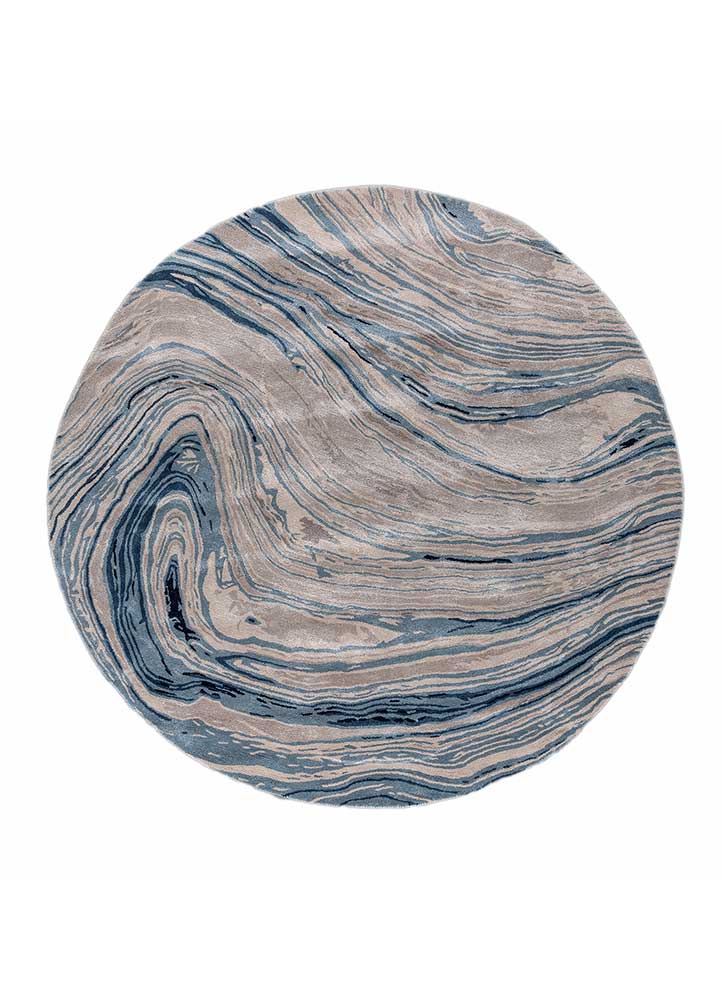 genesis blue wool and viscose Hand Tufted Rug - HeadShot