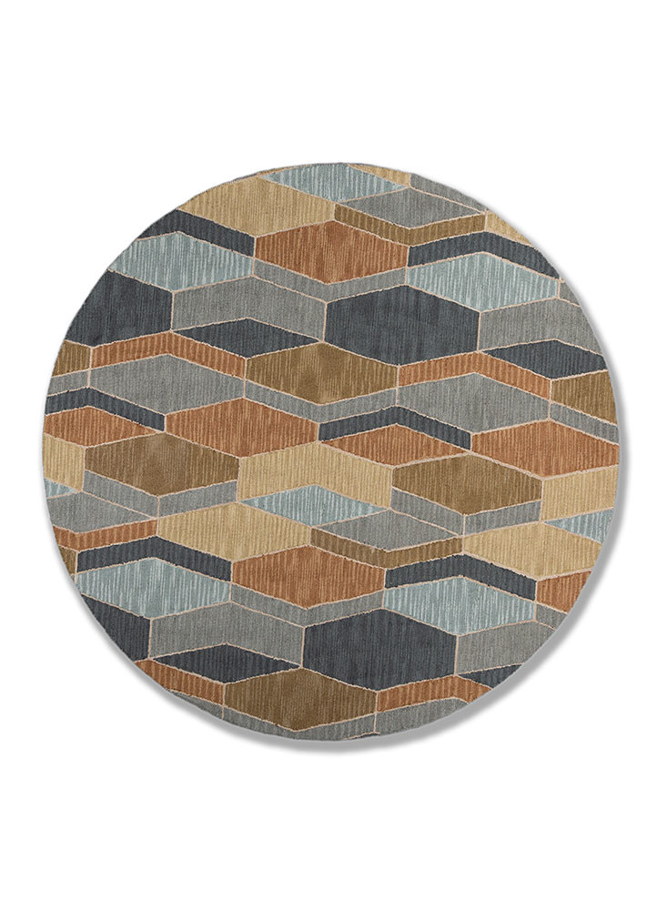 acar blue wool Hand Tufted Rug - HeadShot acar blue wool Hand Tufted Rug - HeadShot