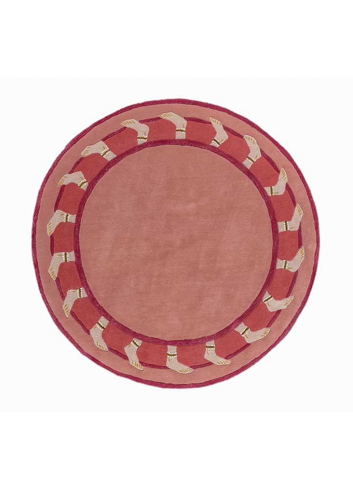 jaipur wunderkammer red and orange wool and viscose Hand Tufted Rug - HeadShot