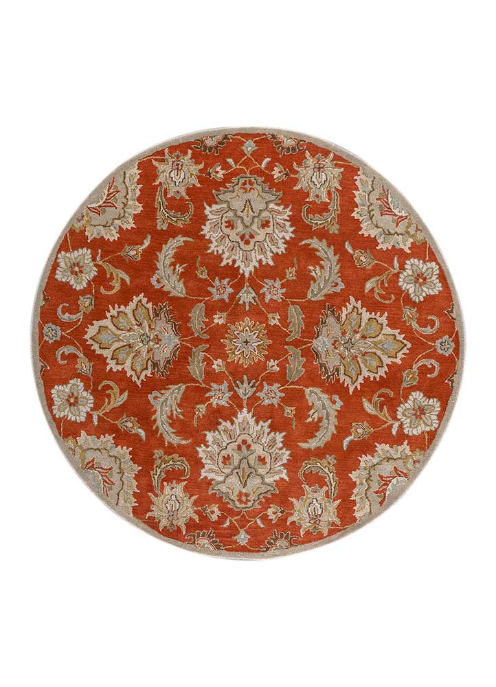  red and orange wool Hand Tufted Rug