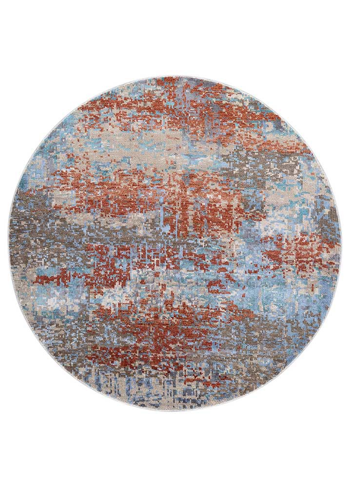  beige and brown wool and bamboo silk Hand Knotted Rug