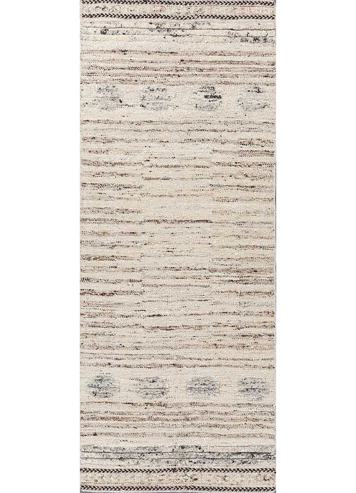 abrash ivory wool Flat Weaves Rug - HeadShot