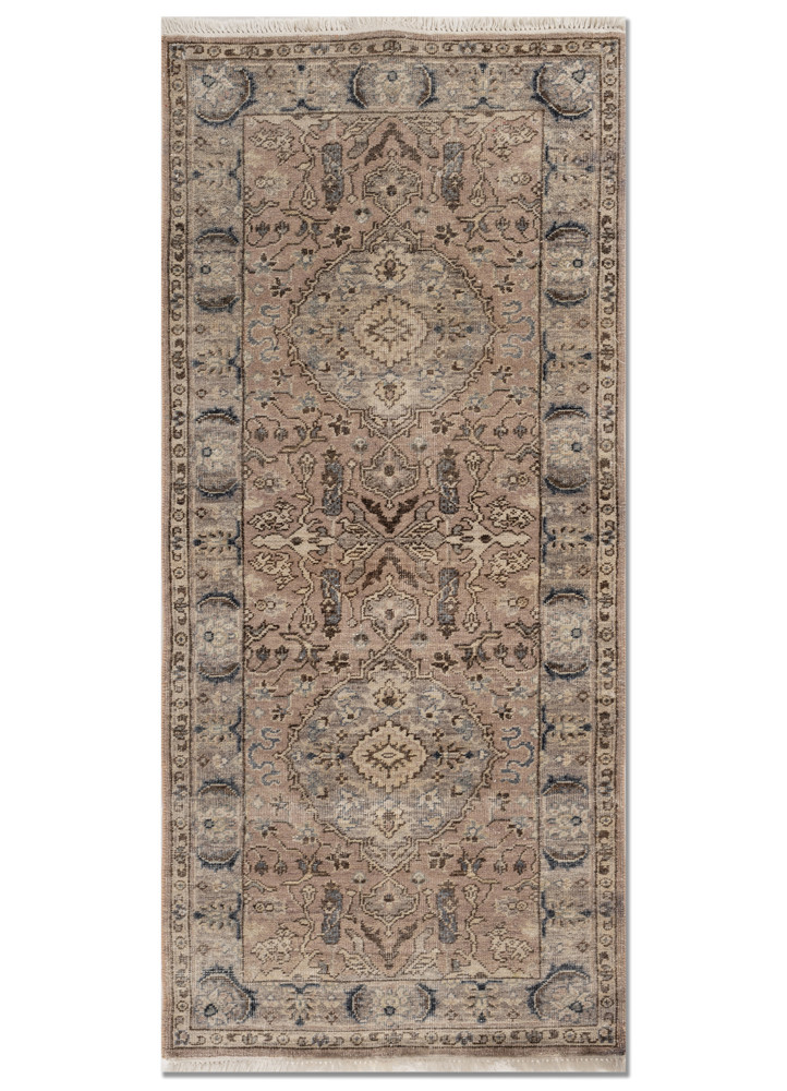  beige and brown afghan wool Hand Knotted Rug