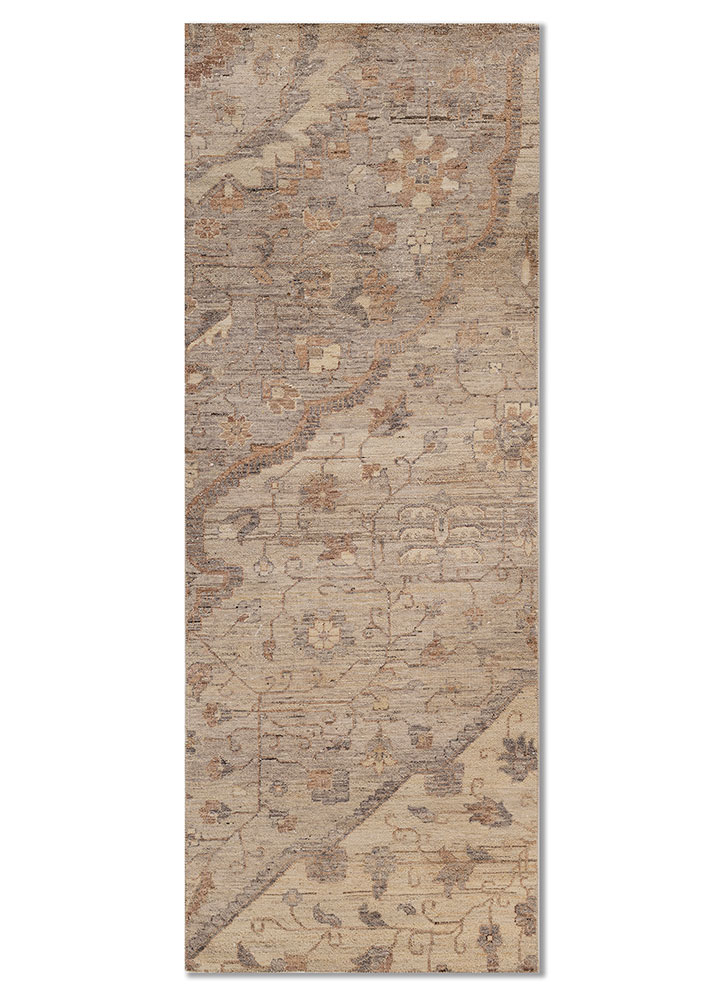 someplace in time ivory wool Hand Knotted Rug - HeadShot