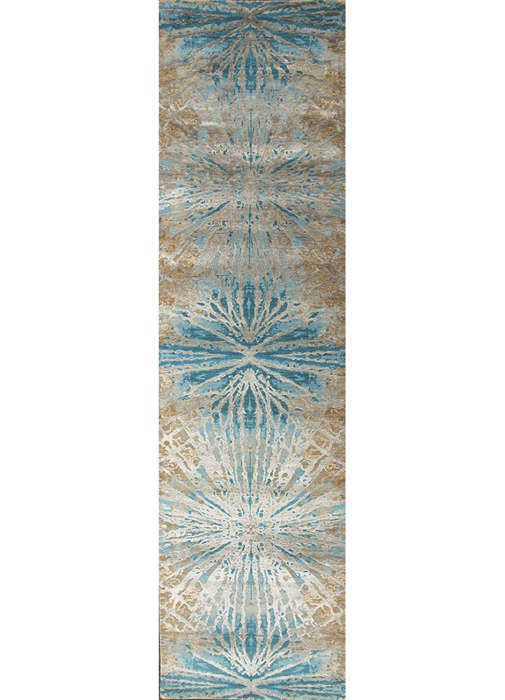 chaos theory by kavi green wool and bamboo silk Hand Knotted Rug - HeadShot