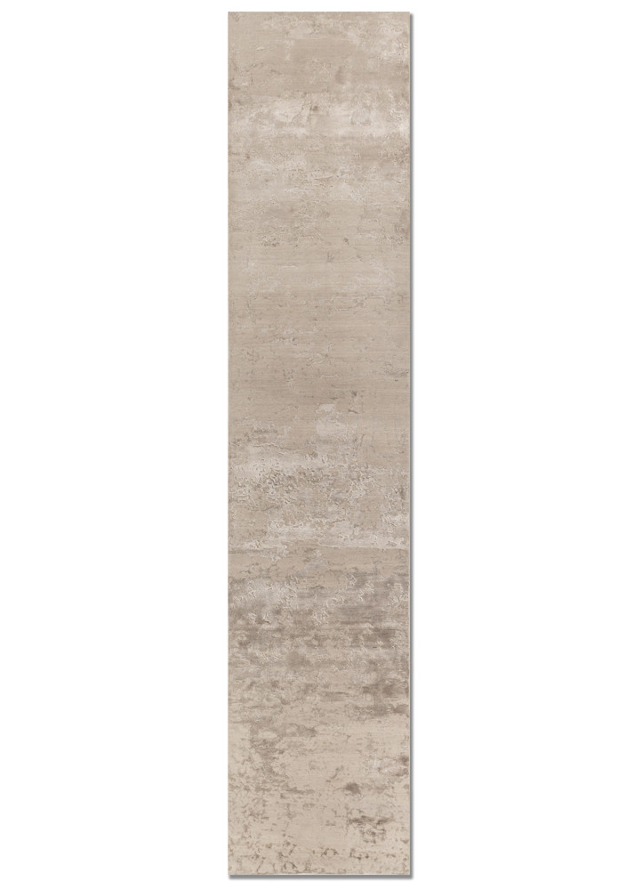  ivory wool and bamboo silk Hand Knotted Rug