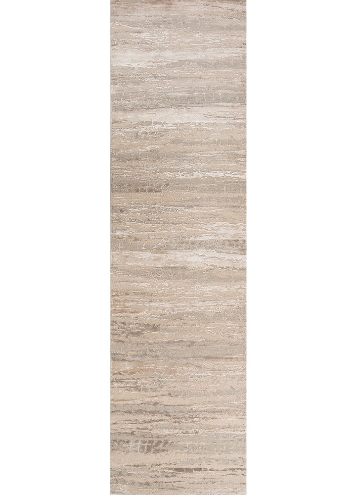 chaos theory by kavi grey and black wool and bamboo silk Hand Knotted Rug - HeadShot