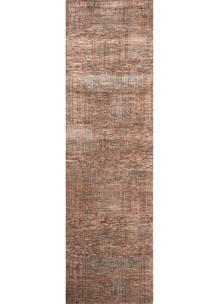  beige and brown wool and bamboo silk Hand Knotted Rug