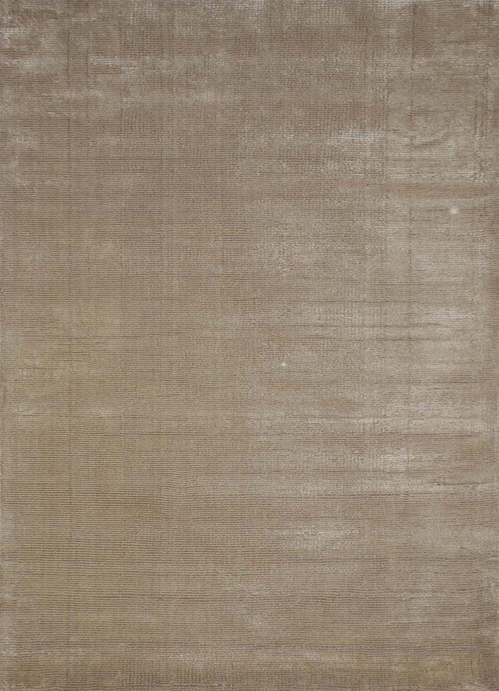 basis beige and brown wool and viscose Hand Loom Rug - HeadShot