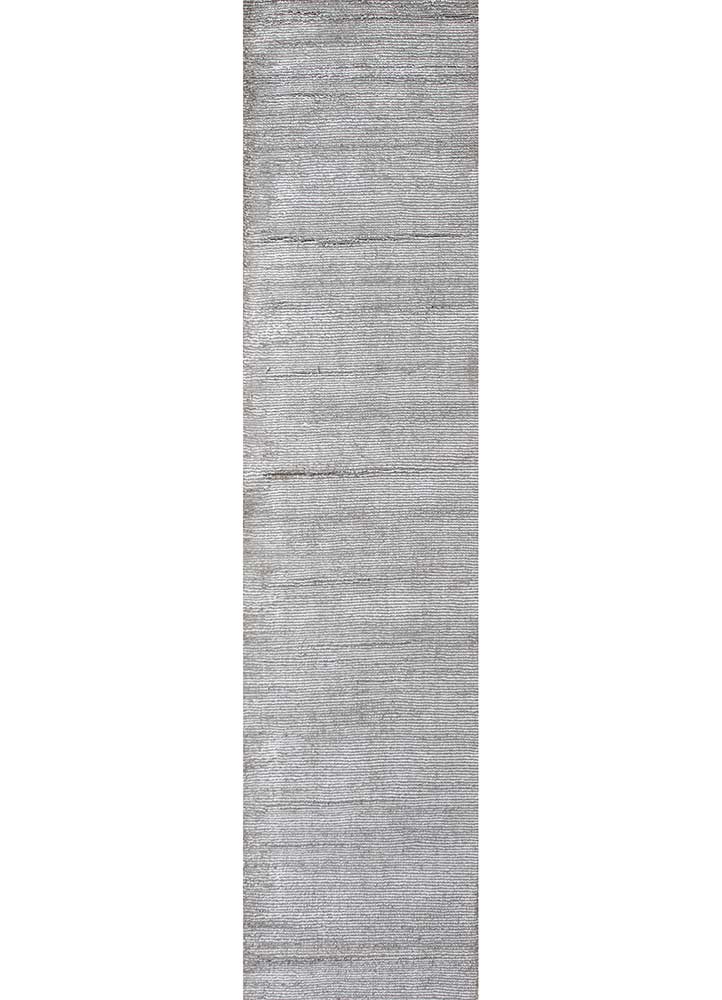  grey and black wool and viscose Hand Loom Rug