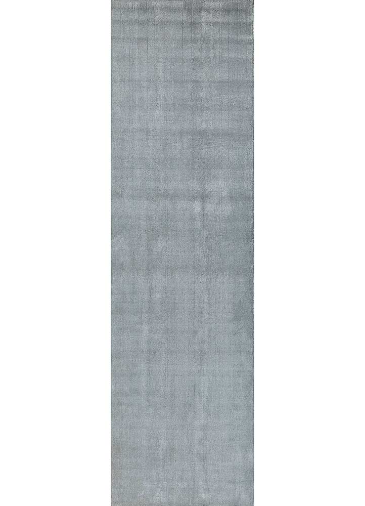  grey and black wool and viscose Hand Loom Rug