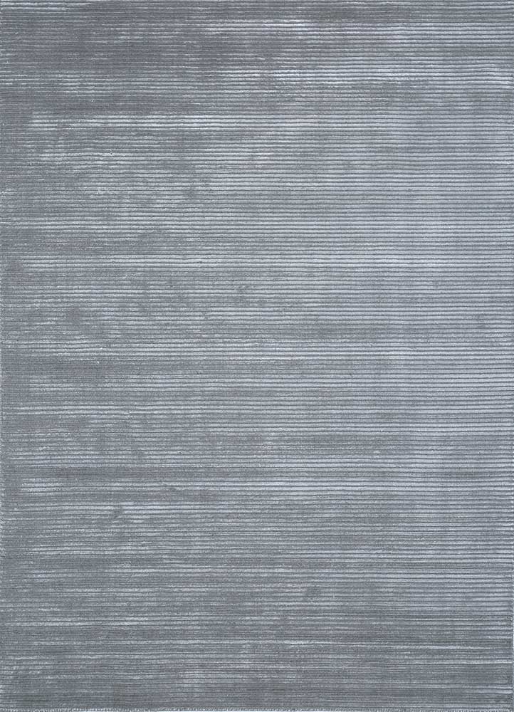  grey and black wool and viscose Hand Loom Rug