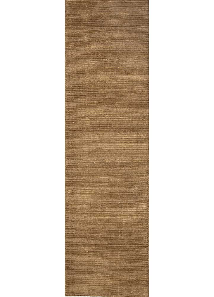  gold wool and viscose Hand Loom Rug