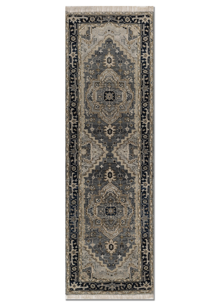  grey and black wool Hand Knotted Rug