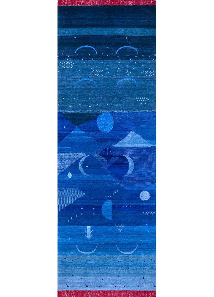 brahmaand blue wool Hand Knotted Rug - HeadShot