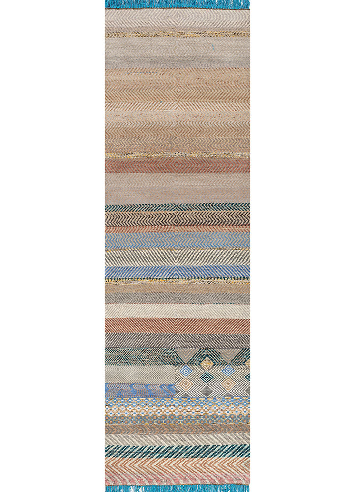 manchaha grey and black wool and bamboo silk Hand Knotted Rug - HeadShot