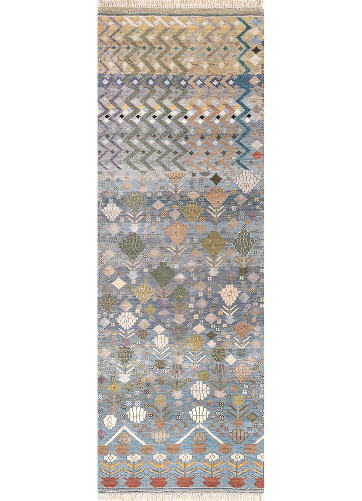 manchaha beige and brown wool and bamboo silk Hand Knotted Rug - HeadShot