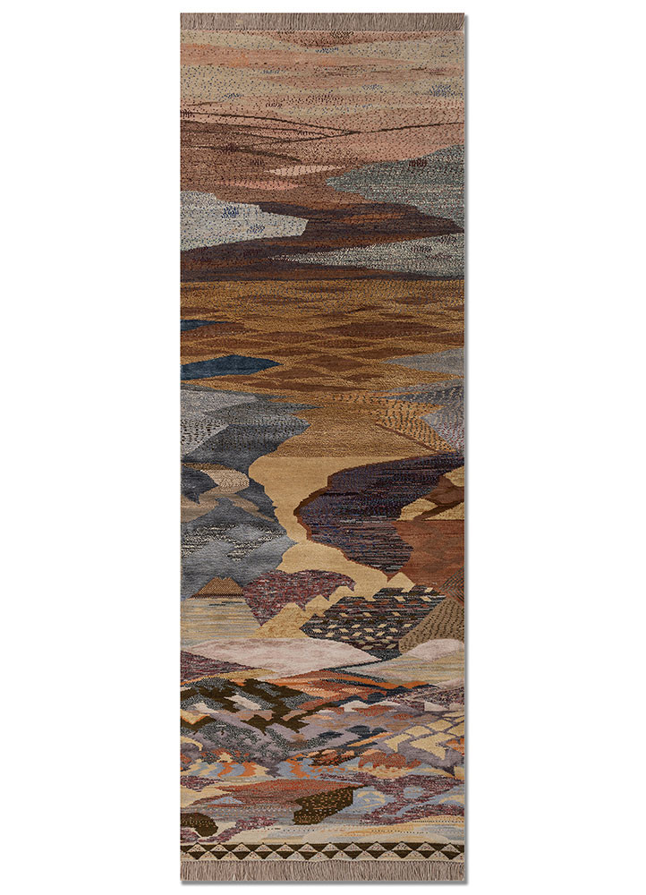 Seekh gold wool and bamboo silk Hand Knotted Rug