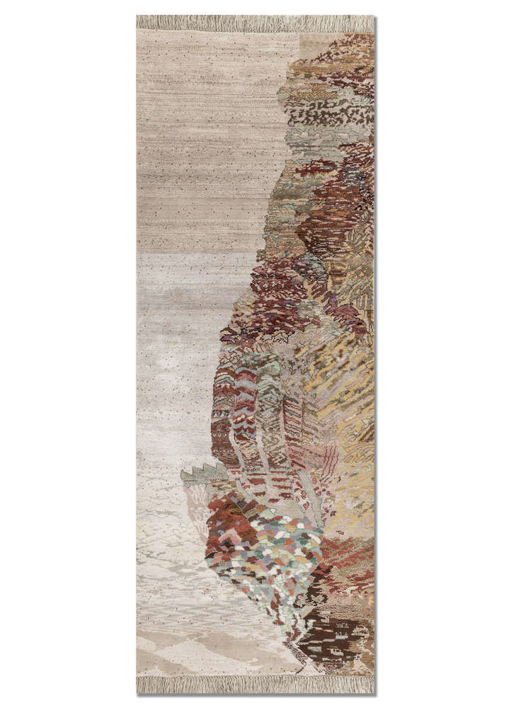  gold wool and bamboo silk Hand Knotted Rug