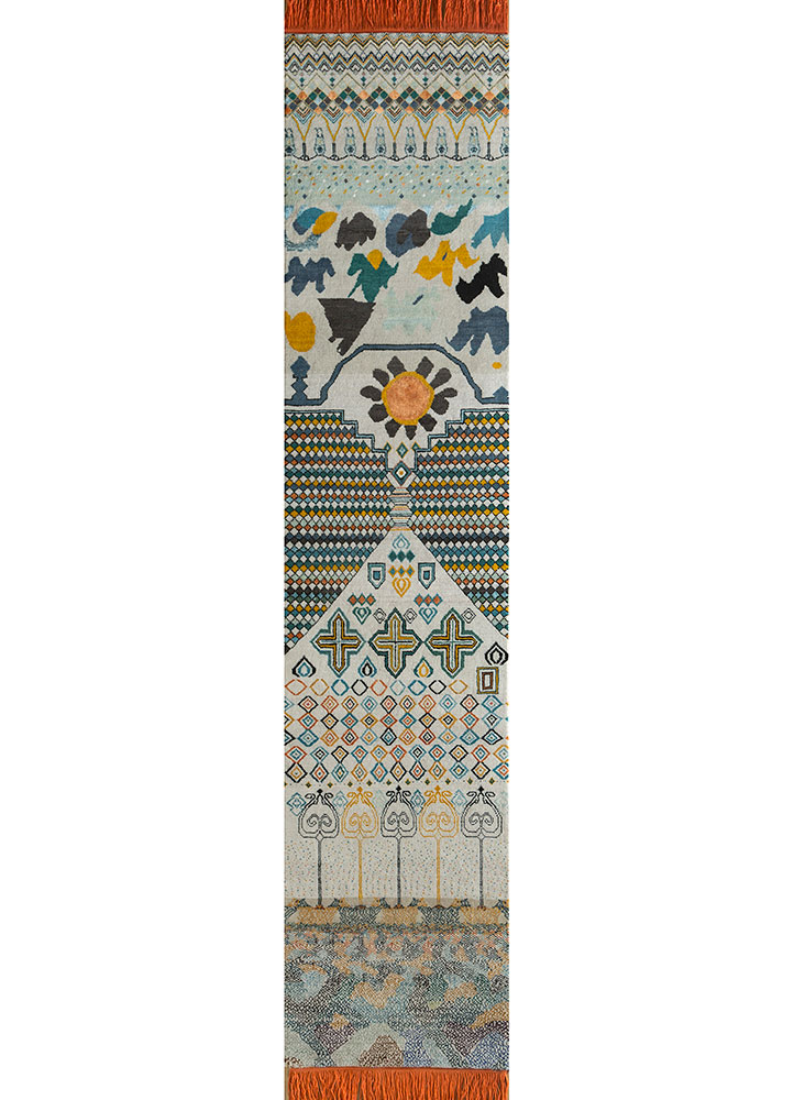 manchaha grey and black wool and bamboo silk Hand Knotted Rug - HeadShot manchaha grey and black wool and bamboo silk Hand Knotted Rug - HeadShot