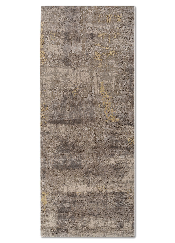  ivory wool and bamboo silk Hand Knotted Rug