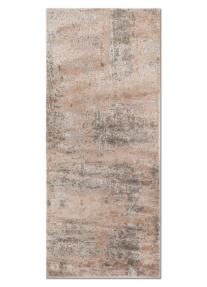  ivory wool and bamboo silk Hand Knotted Rug