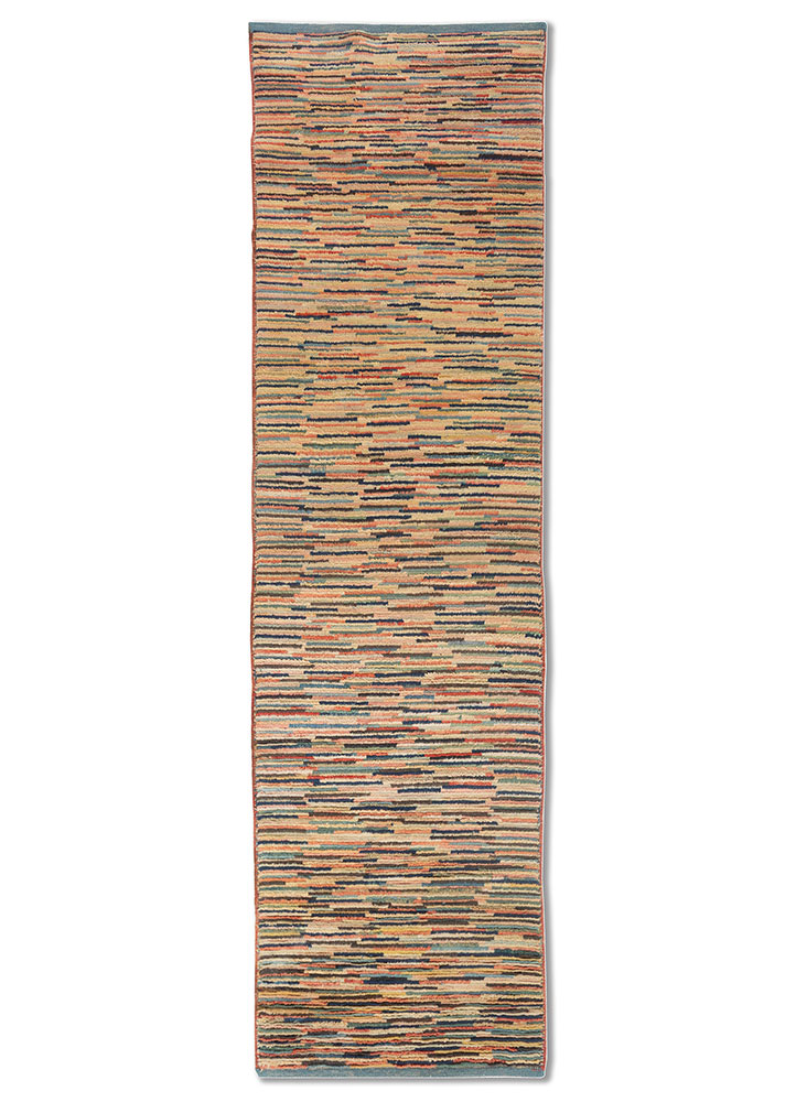 vintage gold wool Hand Knotted Rug - HeadShot