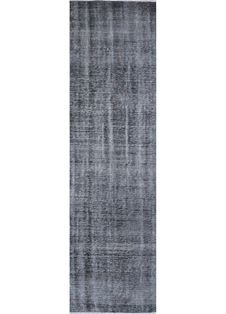 manifest grey and black wool Hand Knotted Rug - HeadShot
