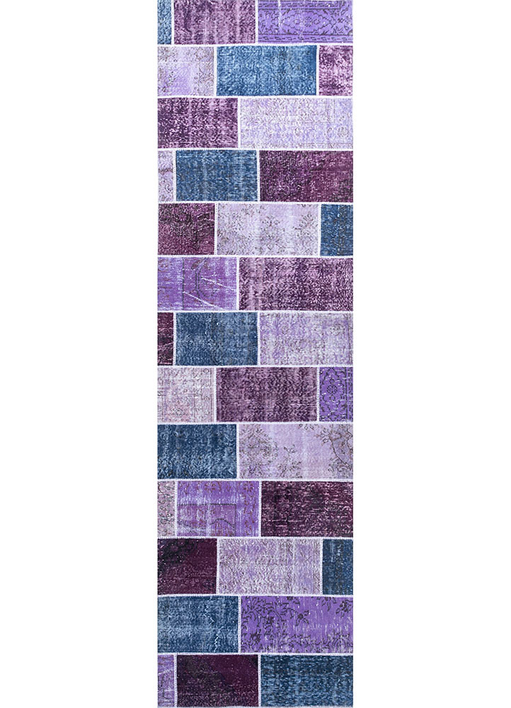  pink and purple wool Hand Knotted Rug