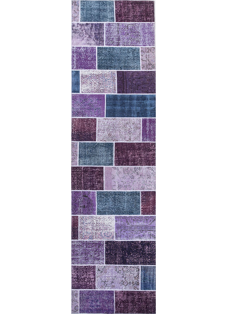  pink and purple wool Hand Knotted Rug