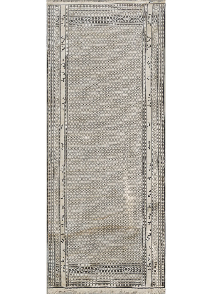 nayaab grey and black cotton Flat Weaves Rug - HeadShot