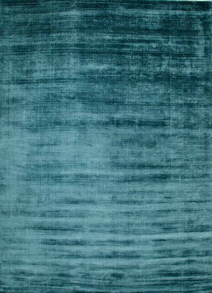 basis blue viscose Hand Loom Rug - HeadShot