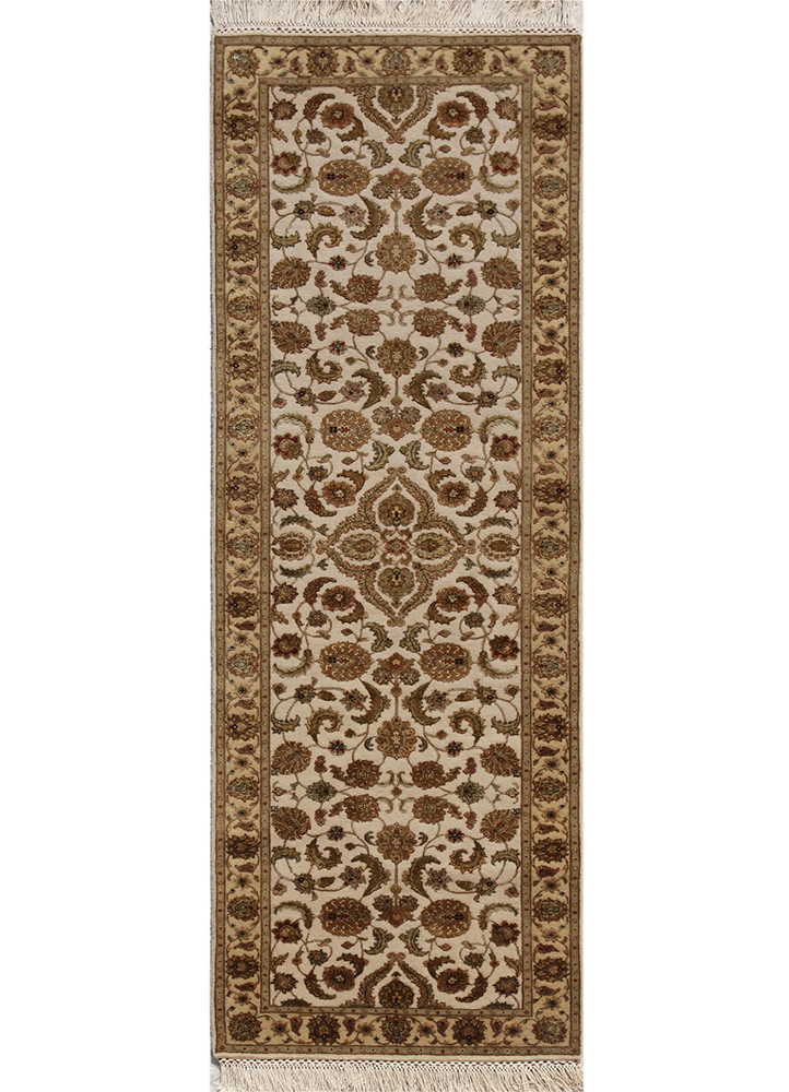 aurora gold wool and silk Hand Knotted Rug - HeadShot