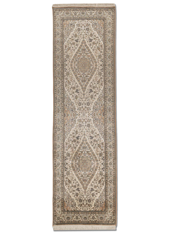  ivory silk Hand Knotted Rug