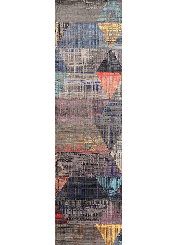  multi wool and bamboo silk Hand Knotted Rug