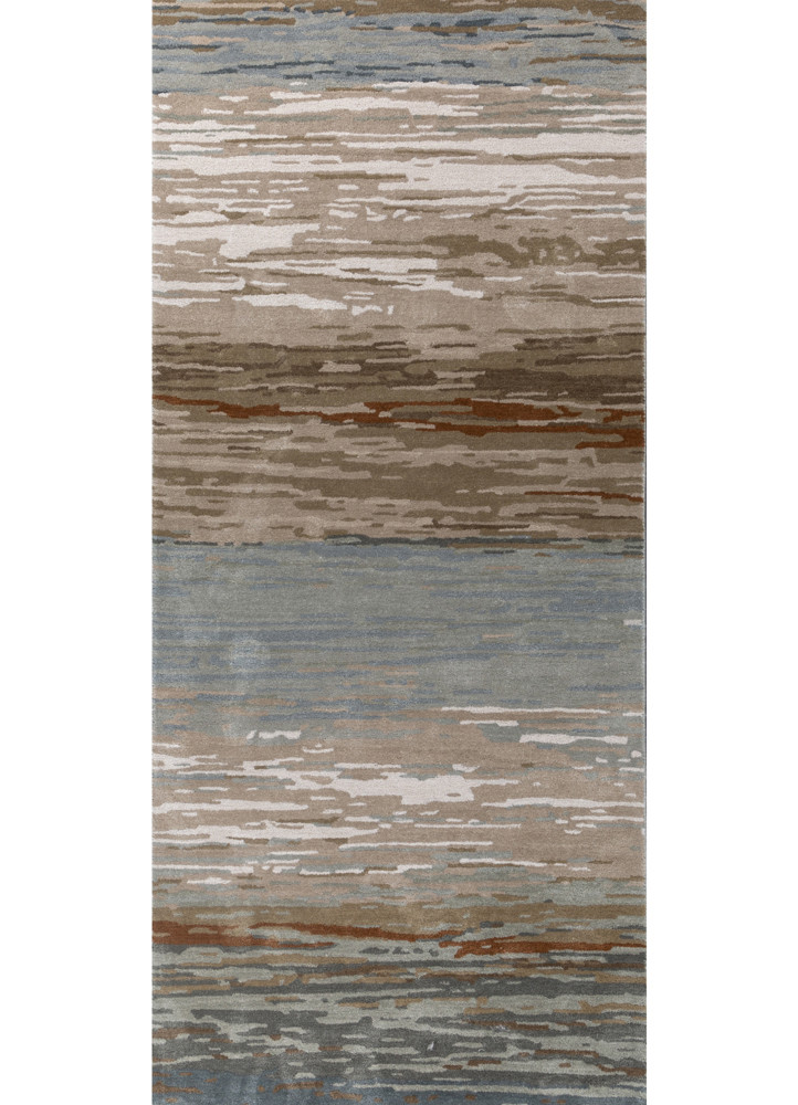  blue wool and viscose Hand Tufted Rug