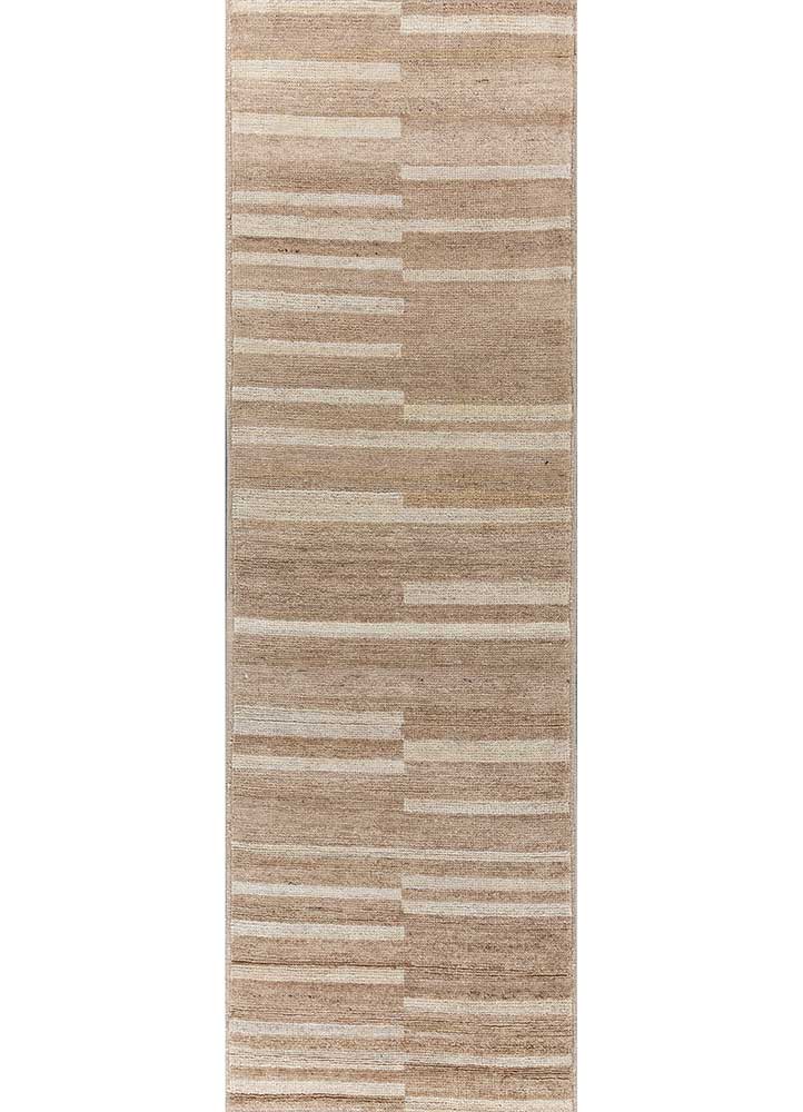  beige and brown afghan wool Hand Knotted Rug